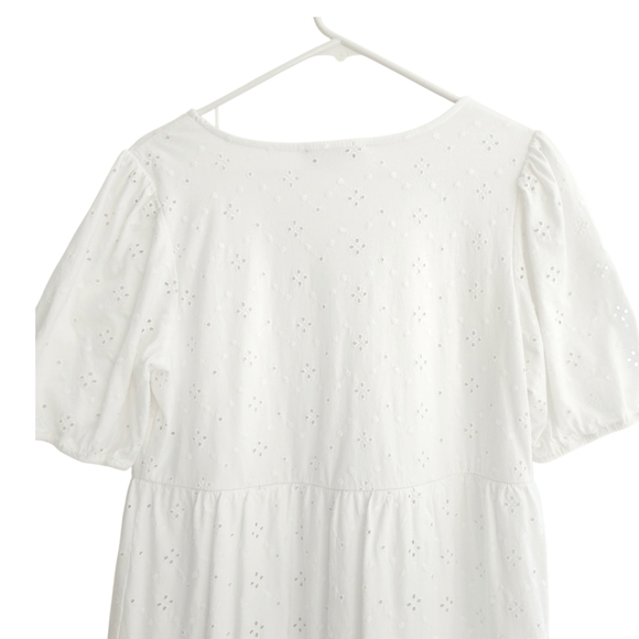 LOFT Women's White Eyelet Dress - Picture 6 of 10